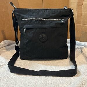 Kipling Black Nylon Crossbody Bag Lightweight Travel Everyday